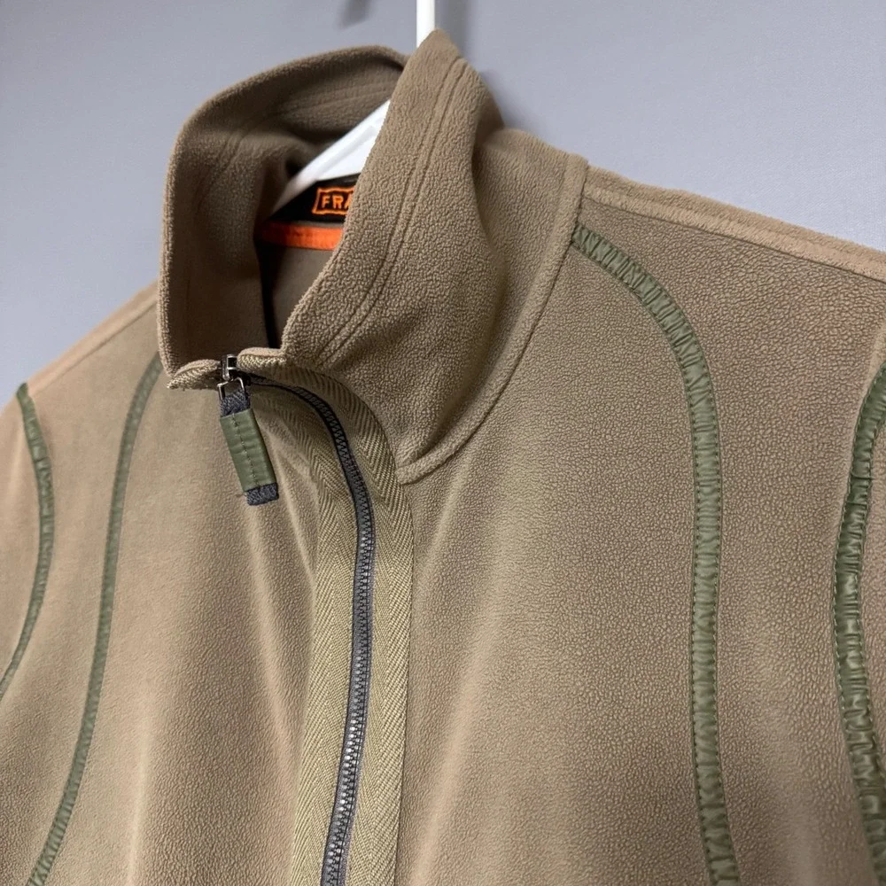 Frauenschuh Austria Fleece Jacket Full Zip Olive Green Womens Size 2 S/M riri